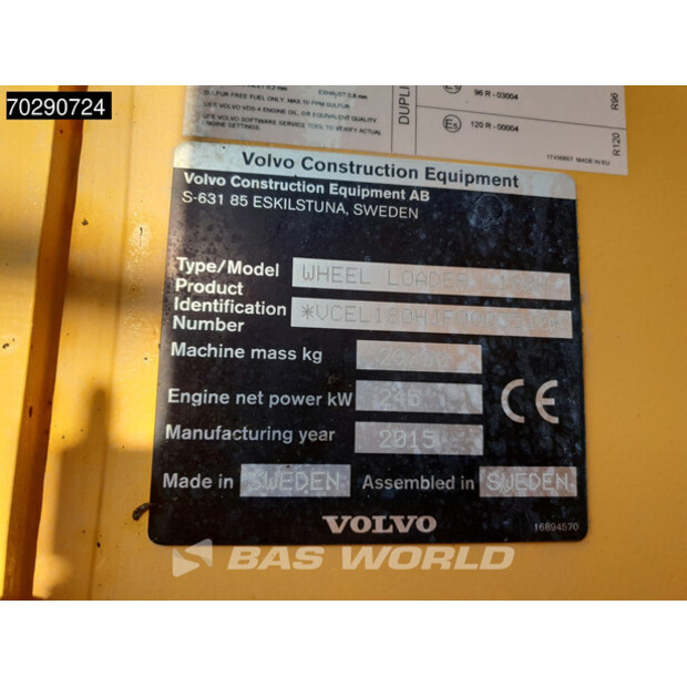 2015 Volvo L180H-41503246