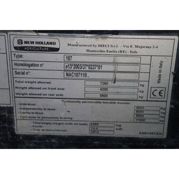 2012 New Holland 187-41544970