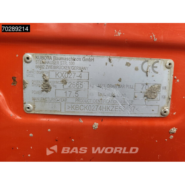 2019 KUBOTA KX027-4-41548094
