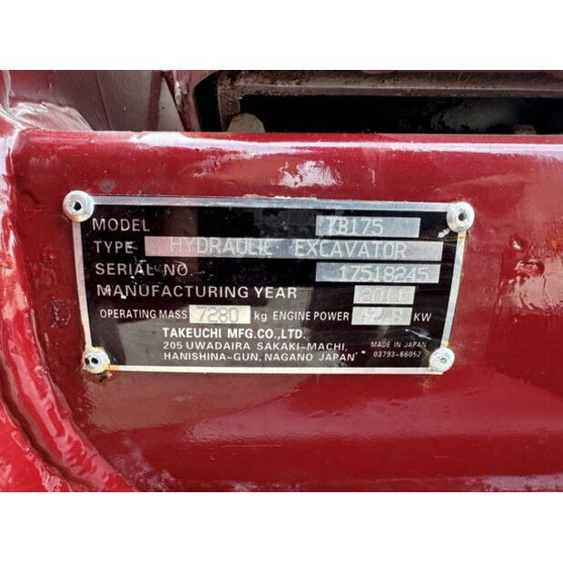 2011 TAKEUCHI TB175C-41548219
