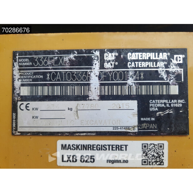 2015 Caterpillar 336FL XE-41548320