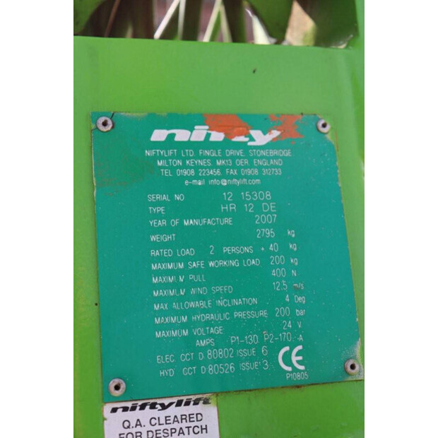 2007 Niftylift HR12DE-41549921