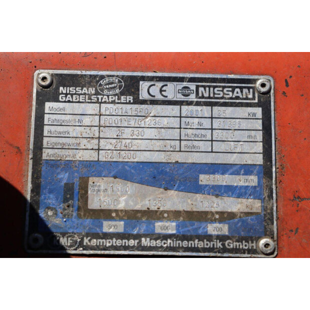 2001 NISSAN PD01A15PQ-41550669