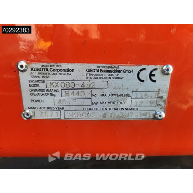 2021 KUBOTA KX080-4-41573355