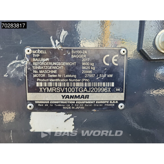 2017 YANMAR SV100-2A-41590093