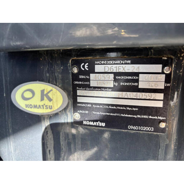 2018 كوماتسو D61EX-24-41708907