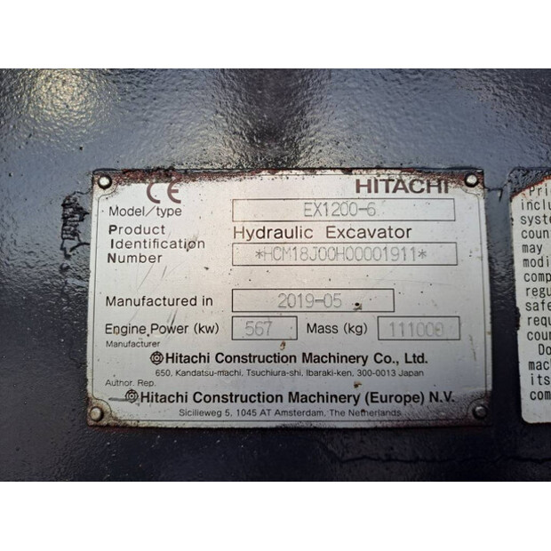 2019 Hitachi EX1200-6-41722272