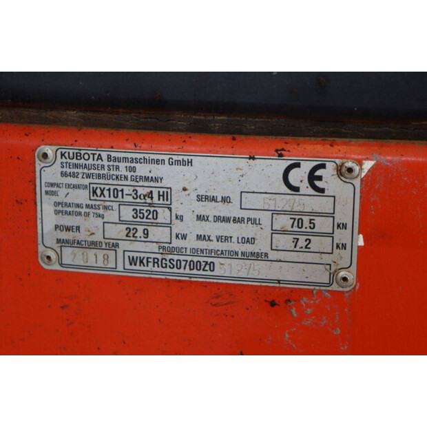 2018 KUBOTA KX101-41738542