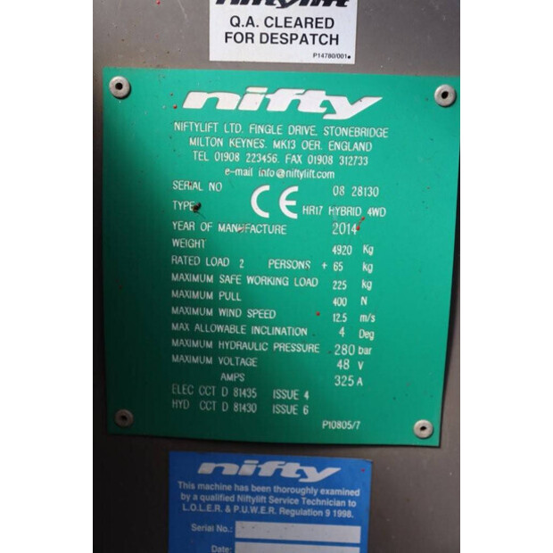 2014 Niftylift HR17-41744071