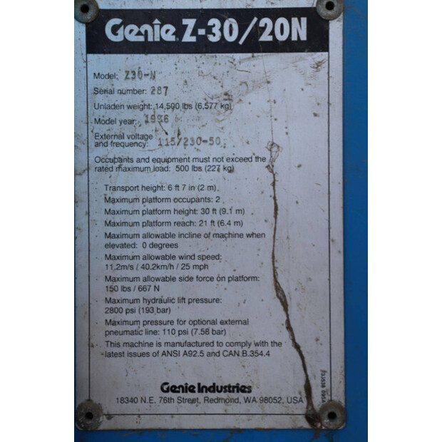 1996 Genie Z30N-41747877