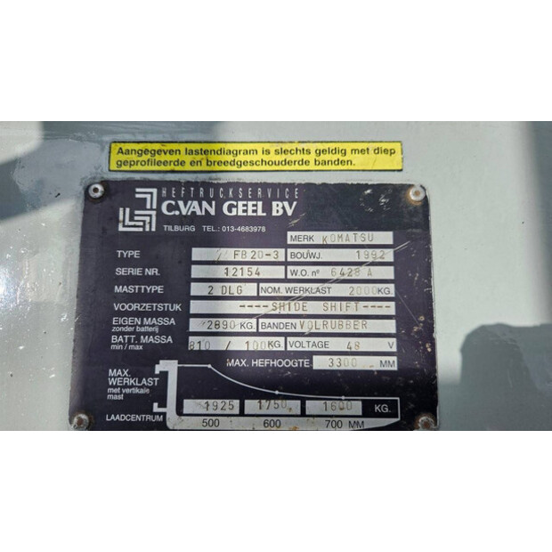 1992 كوماتسو FB20-3-41751766