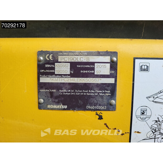 2015 Komatsu PC190LC-8-41807748
