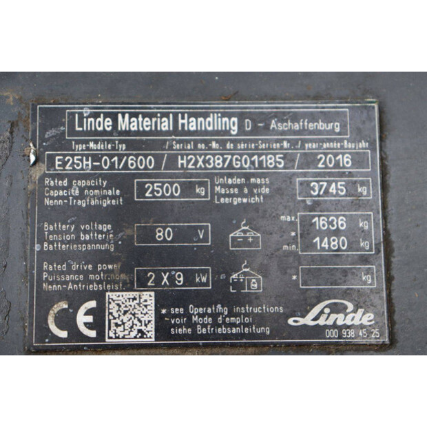 2016 Linde E25H-01/600-41809494