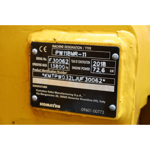 2018 Komatsu PW118MR-11-41810936