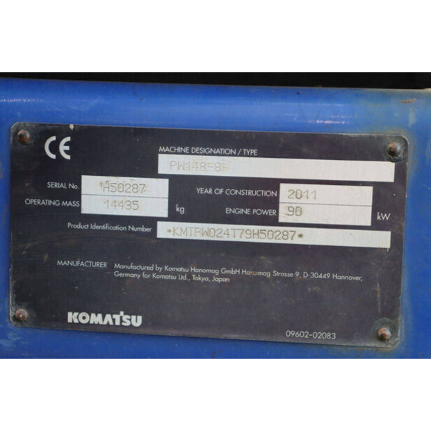 2011 Komatsu PW148-8-41811127