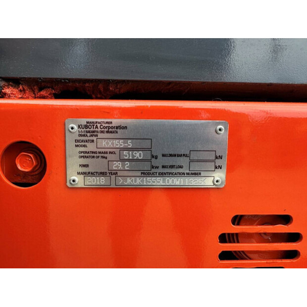 2018 KUBOTA KX155-5-41814635