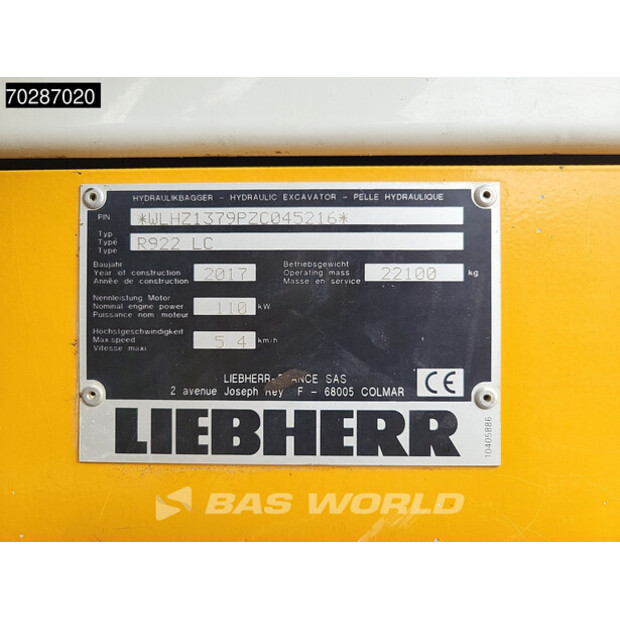 2017 Liebherr R922-41859596