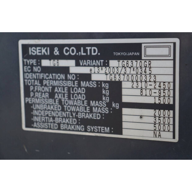 2016 Iseki TG6370-41909046