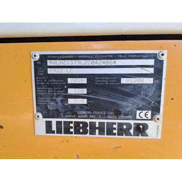 2016 Liebherr R922LC-41925908