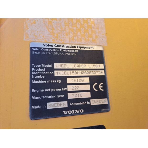 2016 Volvo L150H-41926458