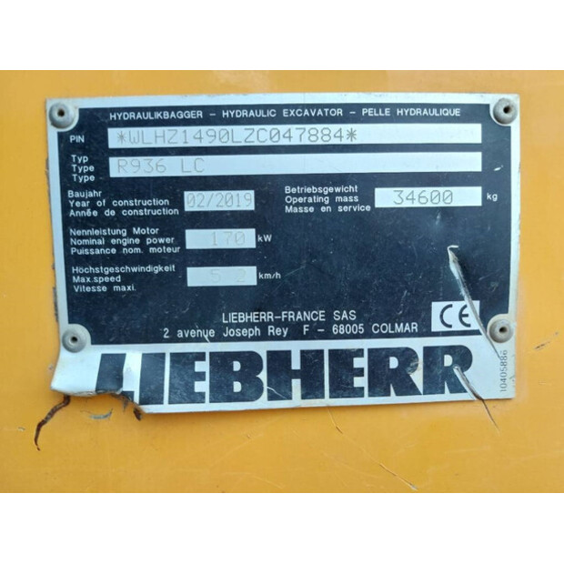 2019 Liebherr R936LC-41942236