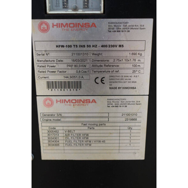 2021 Himoinsa HFW 100-41945251