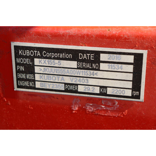 2016 KUBOTA KX155-5-41946479
