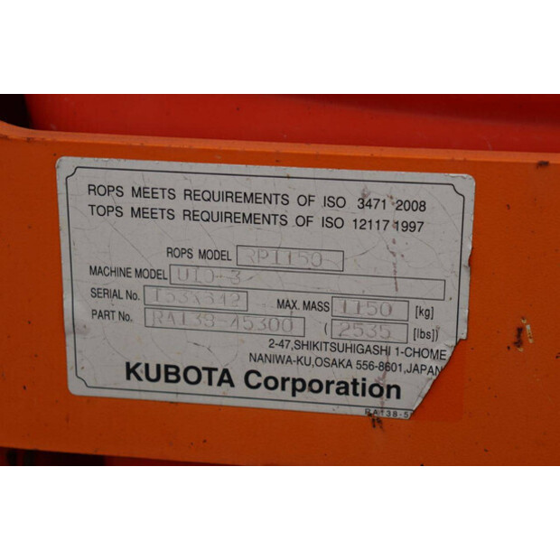 2015 KUBOTA U10-3-41949142