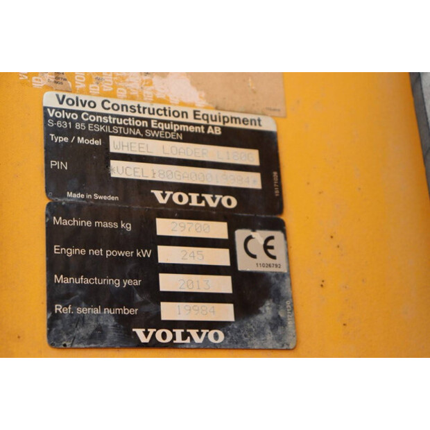 2013 Volvo L180G-41950002