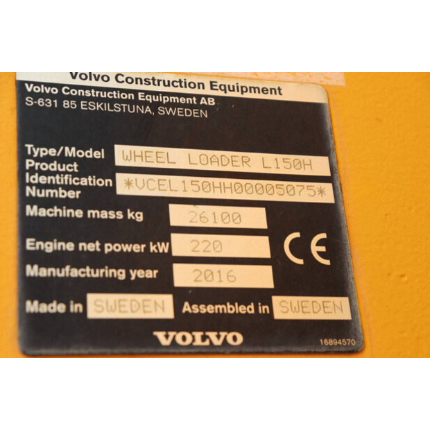 2016 Volvo L150H-41950042