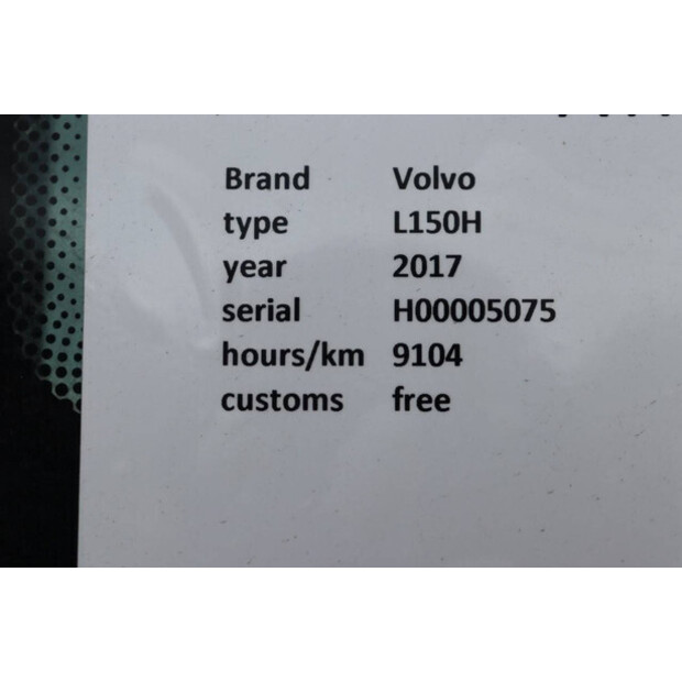 2016 Volvo L150H-41950044