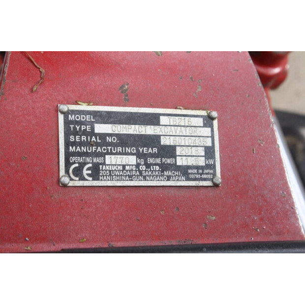 2018 TAKEUCHI TB216-41951132