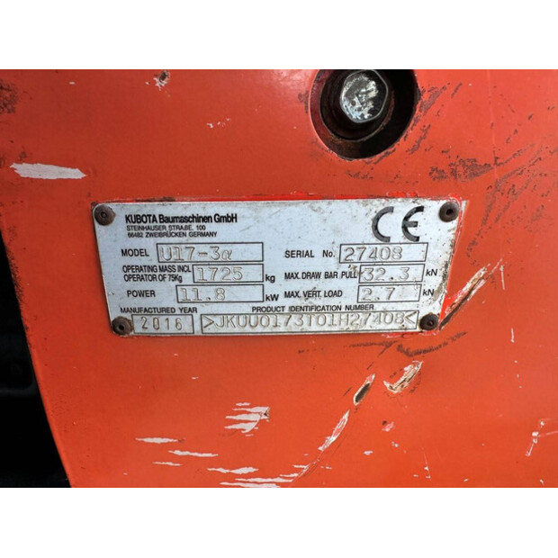 2016 KUBOTA U17-3-41992205