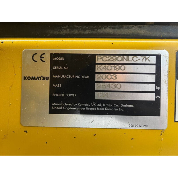 2003 Komatsu PC290NLC-7K-41994849
