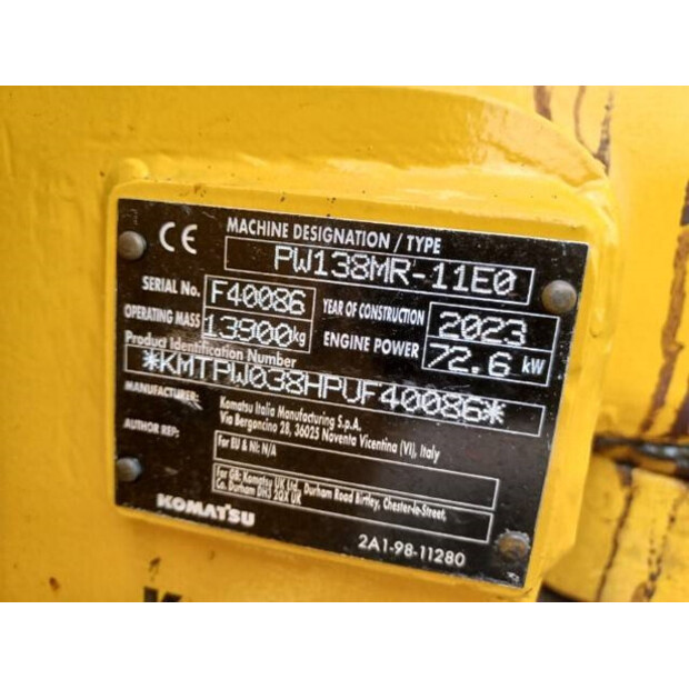 2023 Komatsu PW138MR-11-42062094