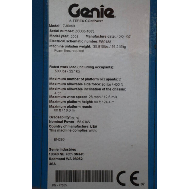 2007 Genie Z-80/60-42101823