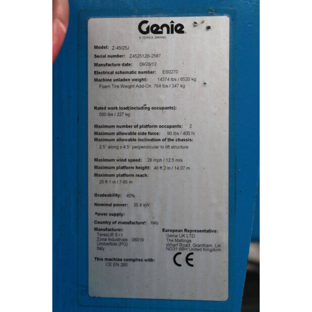 2012 Genie Z-45/25J-42101861