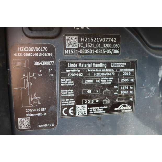 2019 Linde E20PH-02-42102823
