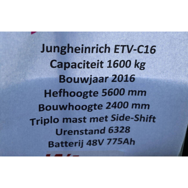 2016 Jungheinrich ETV-C16-42103275