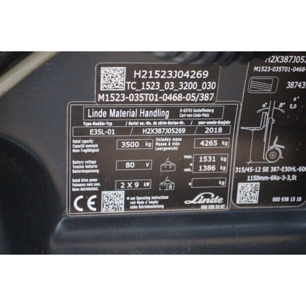 2018 Linde E35L-01-42103748