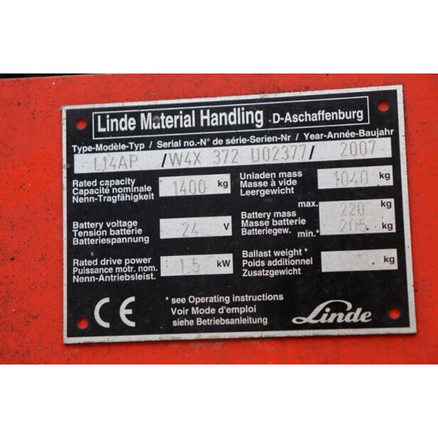 2007 Linde L14AP-42105229