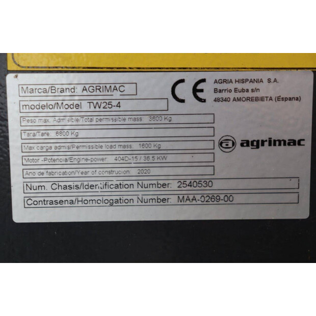 2020 AGRIMAC-AGRIA TW25-4-42106547