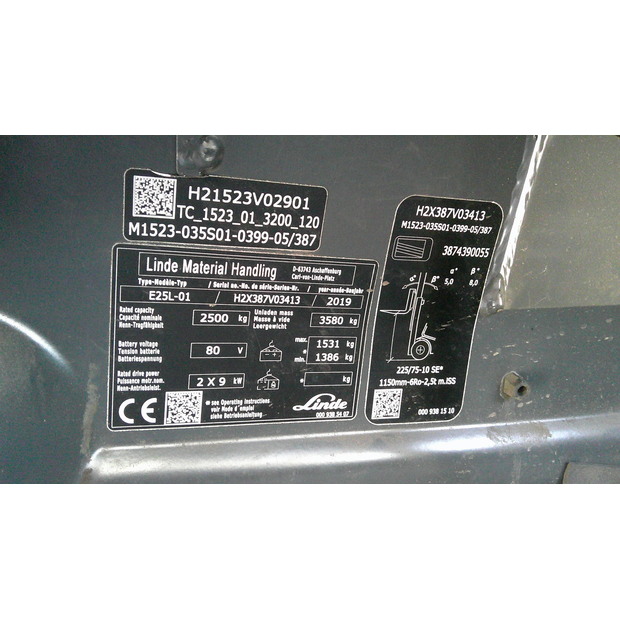 2019 Linde E25L-01-42176870