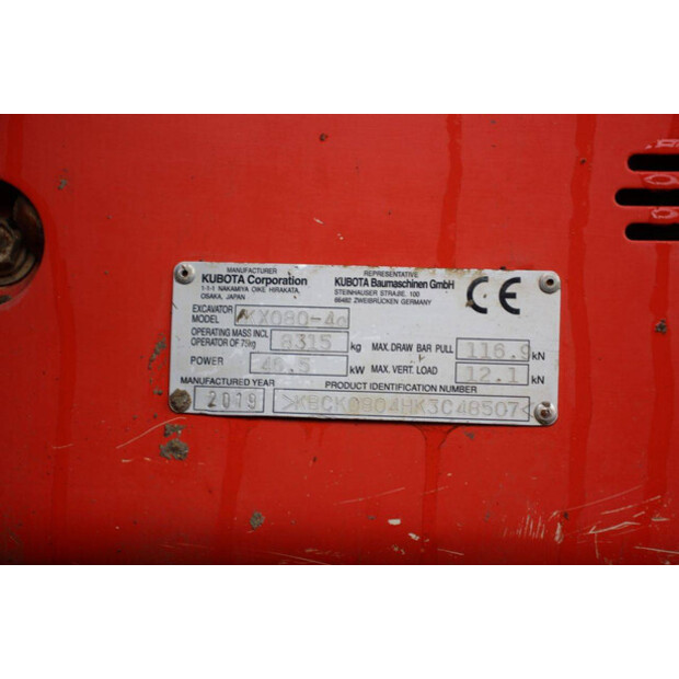 2019 KUBOTA KX080-4α-42217102