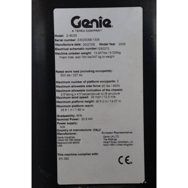 2008 Genie Z-45/25-42218302