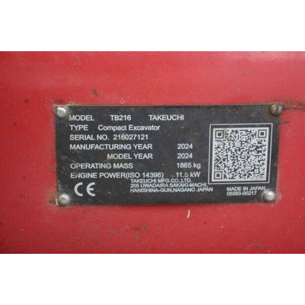 2024 TAKEUCHI TB216-42219497