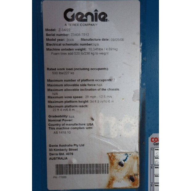 2008 Genie Z-34/22-42220159