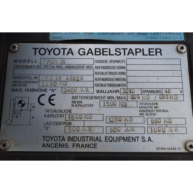 2010 Toyota 7FBH15-42221588