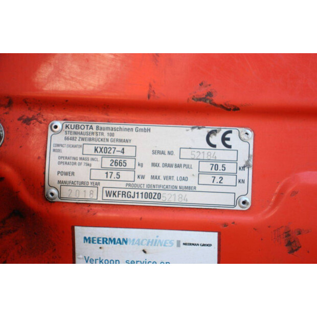 2018 KUBOTA KX027-4-42222086
