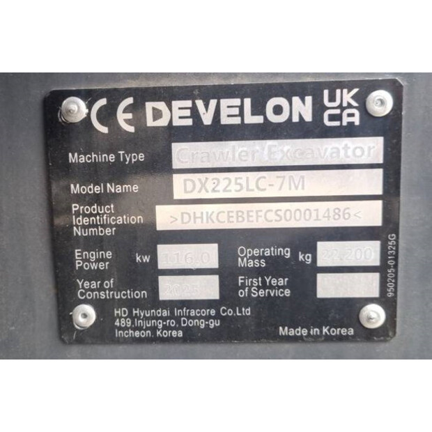 2025 Doosan DX225LC-7M-42225794